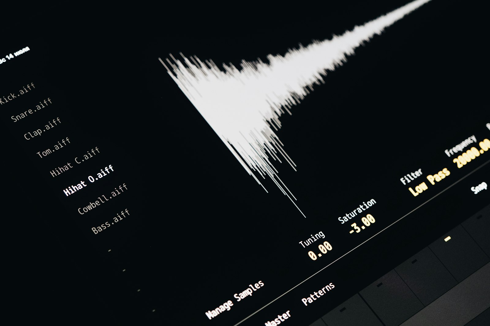 Computer screen showing a waveform-style audio analysis interface.